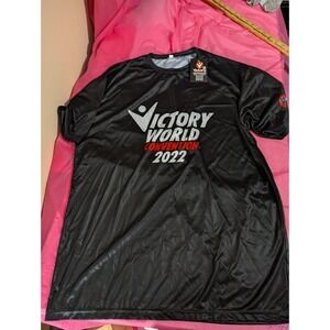 Victory FOR LIFE Martial Arts adult XL 2022 World convention black shirt top NWT
